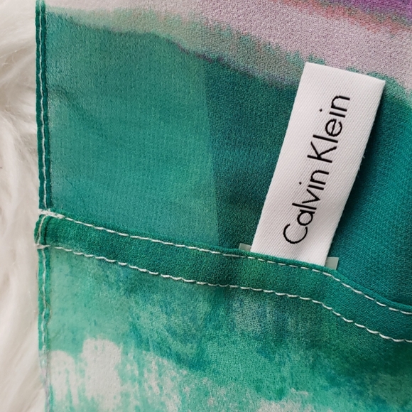 Calvin Klein rainbow stripe tie dye infinity scarf in Polyester? - Picture 4 of 8